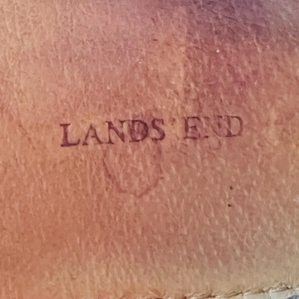 Lands' End Shoes Mens 10 Red Leather 2 Eye Boat Moc Toe Casual Comfort Nautical